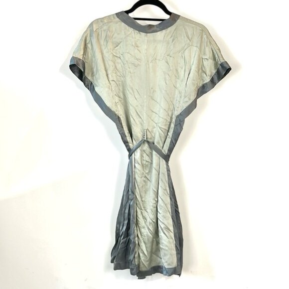 Roses Are Red Morning Quote Silk Mint Two-Tone Kimono - Picture 3 of 13